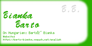 bianka barto business card